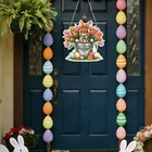 Easter Door Sign Decorations For Home Happy Spring Wooden Colorful Wreath 1