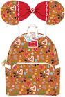 Disney Gingerbread Mickey And Minnie Mouse Mini-backpack And Ears Headband Set