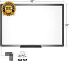 Magnetic Dry Erase White Board 48 X 36 Inches Black Aluminium Frame