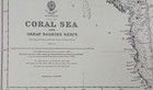 1943 Coral Sea Great Barrier Reefs 28 x40  Map Hydrographic Emergency Sheet 2
