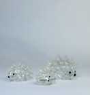 Vintage Lot Of 3 Sizes Of Retired Swarovski Crystal Hedgehog Figures Ornaments