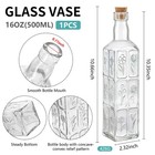 1pc Vase With Corks  Embossed Colorful Glass Bottles  Decorative Colored Gard   