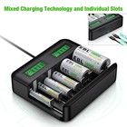 Lot Ebl Aa Aaa C D Cell Rechargeable Batteries Ni-mh 1 2v Battery   Lcd Charger
