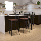 Hercules Black Metal Barstool With Cherry Wood Seat - Restaurant Style