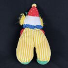 Vintage 1990s Eden Toys Plush Clown Rattle Rings Baby Toy Red Yellow Green 8 5 