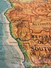 Antique Vintage Denoyer Geppert Political Pull Down Map Of Africa  1968