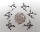  3422 Antiqued  925 Sterling Silver Plated L r Swallows W top Ring - 3 Pair