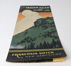 Vtg 40 s Curt Teich Indian Head Shadow Lake Nh Tourist Travel Brochure Foldout