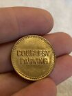 Vintage Lot Of  39  Courtesy Parking Token Coins 25 5mm Brass Gold Metal 2 Sided
