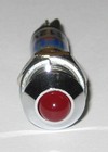Panel Mount Led - Red - Chrome Case - 12v Dc - 8mm Mounting - Lockwasher   Nut