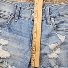 American Eagle Shortie Distressed Denim Shorts Light Wash Blue Size 4 Low Rise