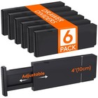  6 Pack Drawer Dividers 4  High  11-17  Adjustable Drawer Organizers For 