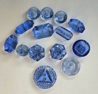 Vintage Blue Depression Era Glass Buttons