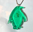 Handmade Stainless Steel Necklace Hypoallergenic Earring Set Resin Penguin  17 