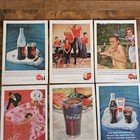 Vintage Coke Coca Cola Ads 1950s 1960s Rare Advertising 6 Pc Set Lot    usa 