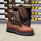 Men s Work Boots Round Soft Toe Genuine Leather Lace Up Botas De Trabajo Roble