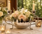 Godinger Silver Plate Lotus Flower Frog Centerpiece Candle Holder Potpourri Bowl