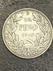1910 Chile Peso -  900 Silver Condor Coin - Only 2 1m Minted 1 Year - Xf Details