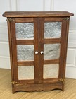 1 12 Artisan Pie Safe Punched Tin Doors Wooden Dollhouse Miniature Furniture Vtg