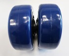  2  5x2 Poly Wheels  Blue black  Roller Bearing  1 2  Id  525 Lb  1 Lot 2 Wheels