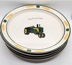 Set Of 4 Gibson John Deere Tractor 10   dinner Plates  nothing Runs Like A Deere 