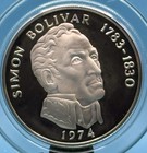 1974 Panama 20 Balboas Silver Proof Simon Bolivar 3 854oz Asw Ogp Coa Km 31 Huge