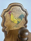 Vtg Wooden Paper Towel Holder Wall Mount Chicken Farmhouse Rustic Kitchen Decor