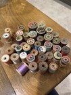 Vintage Wooden Thread Spools Lot Coats   Clark Silk Sewing Spools