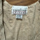 Vtg Carolina Colours Beige Sz M Medium 90s Safari Vest Women   s Linen Cotton