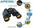Apexel 60x Outdoor Travel Compact Telescope Hunting Day night Vision Binoculars