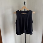 Peter Millar Sleeveless Twist Front Golf Tank Black Animal Print Womens Xl Nwt