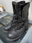 Vintage Combat Boots Mens Size 10 5 Black Leather Military Calf Jungle Rare 