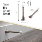 Wall Door Stopper  Rubber Tip Spring Stop  3 25 Inch  Set Of 4  White
