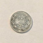 Wwi Era German Empire 1 2 Mark Silver Coin 1905-1919