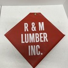 Vintage Sign Red Lumber Vinyl Advertisement Load Flag Banner Nos