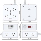 Surge Protector Power Strip 5ft Cord 8 Outlets 4 Usb 2 Usb C Charging Ports Plug