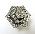 Antique Hatpin Large Rhinestone Hexagon