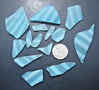 Sea Glass  Collection Of Beautiful Turquoise With White Stripes