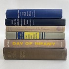 Lot Of 6 Antique Vintage Books Brown Tan Navy Blue Prop Shelf Decor Stack