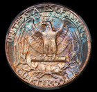 Rainbow Toned 1958 25c Washington Silver Quarter Ms67 Cac - Accepting Offers 