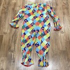 Vintage 1960s 1970s Handmade Clown Costume Patchwork Jumpsuit Suit Halloween 