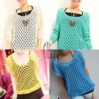 Au Seller Bohemian Vintage Hollow Crochet Sweater Top Blouse Beach Cover Up T099
