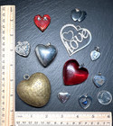 Lot Of 11 Vintage Heart Pendants  Varying Sizes  Ages  Styles I234