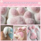 2025 Taba Squishy Cat Paw Squeeze Toy  Stress Relieving Fur Ball Gifts white 