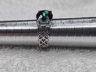 Vintage Style Silver Statement Ring Large Faceted Green Stone Size 7 5