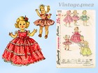 1950s Vintage Simplicity Sewing Pattern 1372 Cute 8 Inch Ginny Doll Clothes Set