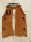 Vintage 50s Longhorn Leather Chaps Kids Western Cowboy Cowgirl Southwest