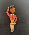 Vintage Anri Italian Carved Wooden Bottle Topper Stopper Cork Mechanical
