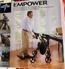 Medline Empower Premium Rollator Walker With Storage Bag   Cup Holder - Black