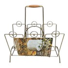Mid Century Modern Wire And Teak Magazine Rack Mcm Atomic Vintage